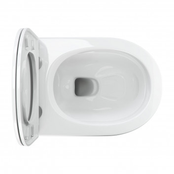 Bezkołnierzowa Becken Toiletten- hängend OMNIRES OTTAWA COMFORT mit WC-Sitz mit Softclosing, 54 x 37 cm