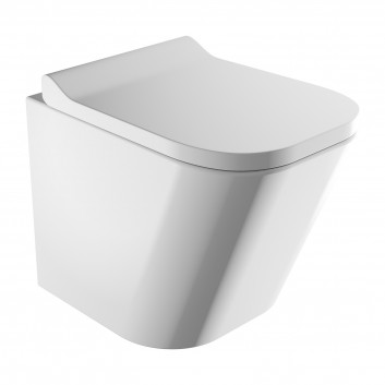 Bezkołnierzowa Becken Toiletten- hängend OMNIRES FONTANA mit WC-Sitz mit Softclosing, 49 x 35 cm - weiß Glanz
