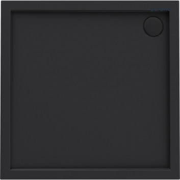 Oltens Superior Acryl-Duschwanne 90x90 cm quadratisch - schwarz matt