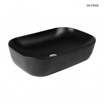 Oltens Hamnes Waschtisch 61x40 cm Aufsatz oval - schwarz matt