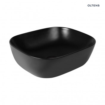 Oltens Hamnes Waschtisch 46,5x37,5cm Aufsatz oval mit Schicht SmartClean - schwarz matt