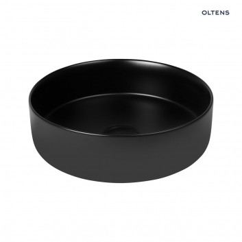 Oltens Lagde Waschtisch 35,5 cm Aufsatz rund mit Schicht SmartClean - schwarz matt 