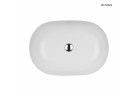 Oltens Hamnes Thin Aufsatzwaschtisch oval 60,5 x 41,5 cm weiß mit Schicht Oltens SmartClean