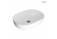 Oltens Hamnes Thin Aufsatzwaschtisch oval 60,5 x 41,5 cm weiß mit Schicht Oltens SmartClean