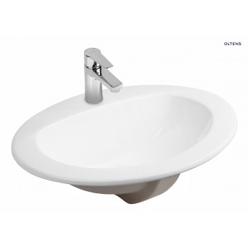Oltens Kjos Waschtisch 52x43 cm Einbau- oval mit Schicht SmartClean - weiß