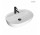 Oltens Hamnes Thin Aufsatzwaschtisch mit Hahnloch oval 62 x 42 cm weiß mit Schicht Oltens SmartClean