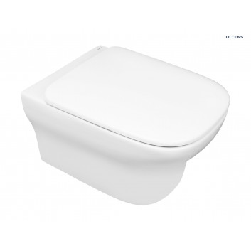 Set Oltens Gulfoss Becken WC hängend PureRim mit WC-Sitz mit Softclosing Slim