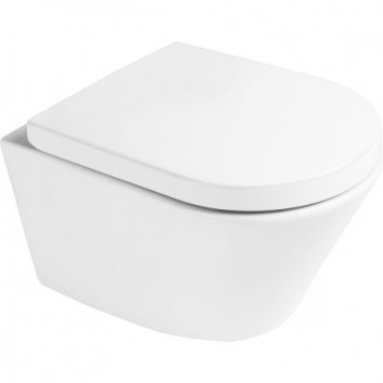 Set Oltens Jog Becken WC hängend PureRim mit Schicht SmartClean mit WC-Sitz mit Softclosing