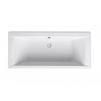 Rechteckig Badewanne Acryl- SLIM RIM - weiß