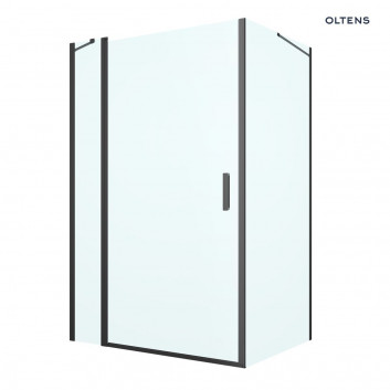 Oltens Verdal Duschkabine 120x90 cm rechteckig schwarz matt/Glas transparent Tür mit Wand 