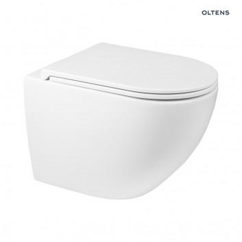 Set Oltens Hamnes Becken WC hängend PureRim mit WC-Sitz mit Softclosing Ovan Slim