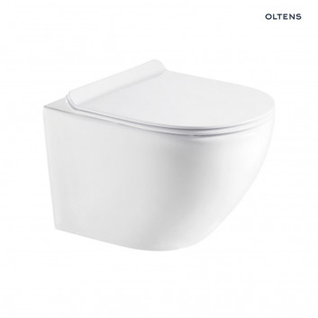 Set Oltens Hamnes Becken WC hängend PureRim mit WC-Sitz mit Softclosing Ovan Slim