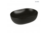 Oltens Hamnes Thin Aufsatzwaschtisch oval 49,5 x 35,5 cm schwarz matt  mit Schicht Oltens SmartClean