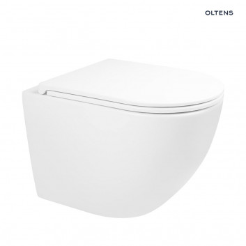 Set Oltens Hamnes Stille Becken WC hängend PureRim mit WC-Sitz mit Softclosing Ovan Slim