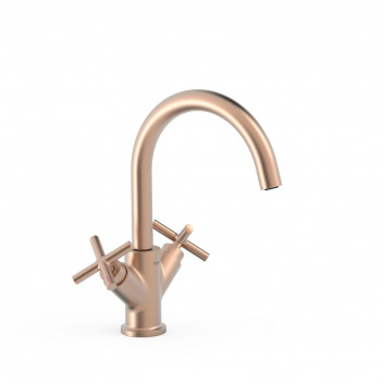  Armatur mit zwei Haltern hoch Waschtisch-, TRES MONTBLANC - 24-K Gold Matowe
