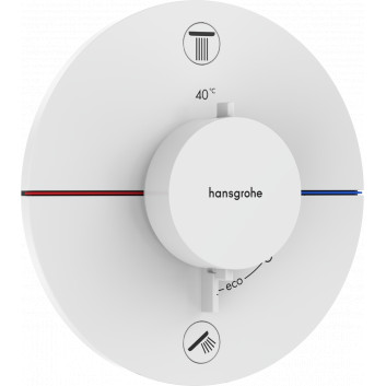 Armatur thermostatisch, Unterputz do 2 odbiorników mit integriertem Schutzsystem zgodnie z EN 1717, Hansgrohe ShowerSelect Comfort S - Schwarz Matt