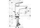 Einhebel- Waschtischarmatur 100 z metalowym kompletem odpływowym, Hansgrohe Logis - Schwarz Matt