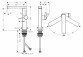 Einhebel- Waschtischarmatur 210 Finie, CoolStart z drehbar wylewką, Mit Ablauf-Set Push-Open, Hansgrohe Tecturis E - Chrom 