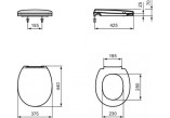 Wc-sitz. mit Deckel für das Becken WC o wys. 355 mm, Ideal Standard CONTOUR 21 - Weiß