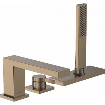 Mit 3 Anschlüssen, Einhebel- Armatur für den Wannenrand z sBox, Außenelement, Hansgrohe Tecturis E - Chrom