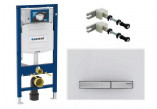 Unterputz-gestell Geberit Duofix H112 + Abstandhalter + Betätigungstaste Geberit Sigma 50 weiß-Chrom