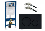 Unterputz-gestell Geberit Duofix H112 + Abstandhalter + Betätigungstaste Geberit Sigma 20 schwarz matt