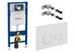 Unterputz-gestell Geberit Duofix H112 + Abstandhalter + Betätigungstaste Geberit Sigma 20 weiß/Chrom glänzend/weiß