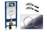 Unterputz-gestell Geberit Duofix H112 + Abstandhalter + Betätigungstaste Geberit Sigma 01 Chrom glänzend