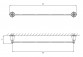 Handtuchhalter, 65 cm, Omnires Art Line - Gebürstetes messing