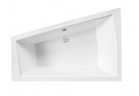 Asymmetrische badewanne Besco Intima, 180x125cm, Version links, Acryl-, weiß