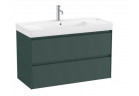 Set łazienkowy Unik 2 100cm z umywalką i 2 szufladami, dunkel grün matt