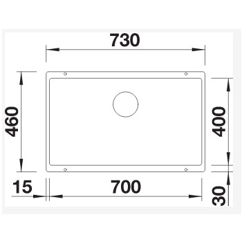 Blanco LEMIS 45 S-IF MINI 605x500mm, z korkiem automatycznym, aus Stahl