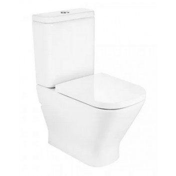 Becken für kompakt-wc WC Roca Gap Rimless Square, 65x36.5cm, Abfluss doppelt, weiß