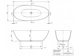 Badewanne freistehend oval Villeroy & Boch Antao, 170x75cm, Quaryl, weiß