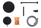 Dusch-set mit Thermostat Corsan Ango,Kopfbrause LED, mit Auslauf drehbar, Chrom