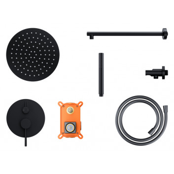 Dusch-set mit Thermostat Corsan Ango,Kopfbrause LED, mit Auslauf drehbar, Chrom