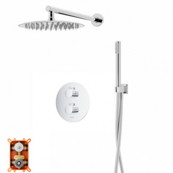Dusch-set mit Unterputzarmatur und Brause Corsan Ango,Kopfbrause rund śr. 25cm, Chrom