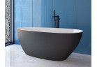 Badewanne freistehend Besco Goya Mattt B&W, 170x72cm, oval, schwarz matt/weiß