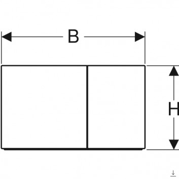 Betätigungstaste Geberit Sigma 70 Betätigungs- von vorne do spłukiwania dwudzielnego - schwarz Chrom