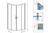 Duschkabine halbrund Radaway Alienta A 90x90cm, Chrom/ Glas transparent