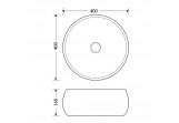 Aufsatzwaschtisch okrągłaCorsan 400x400x160mm mit Stöpsel klik-klak Chrom, weiß