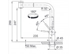 Küchenarmatur Franke Atlas Neo Pull-Out, Höhe 297mm, obrotowa i herausziehbarer Auslauf, schwarz Edelstahl