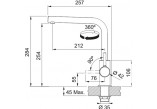 Küchenarmatur Franke Lina L , Höhe 284mm, obrotowa i herausziehbarer Auslauf, Chrom