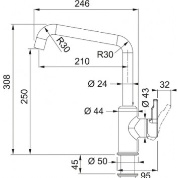 Küchenarmatur Franke Urban , Höhe 308mm, obrotowa Auslauf, weiß polarny