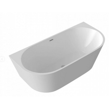 Badewanne freistehend Massi Modern, 180cm, z Überlauf, weiß