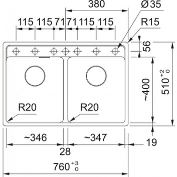 Zlewozmywak wbudowywany, Franke Maris MRG 620-35-35 , weiß polarny