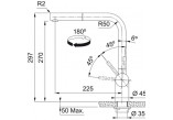 Armatur kuchena Franke Atlas Neo pull-out, Höhe 297mm, herausziehbarer Auslauf, antracyt