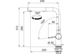 Armatur mit Drehauslauf Franke Active L pull-out spray , Höhe 312mm, Auslauf wyciągana, Chrom