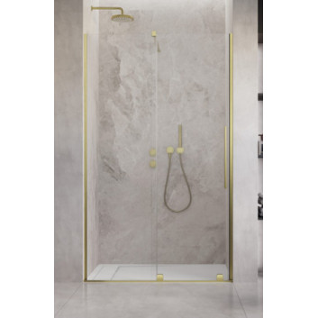 Tür Schiebe- walk-in Radaway Furo Gold, links, mit Wand, 160x200cm, Glas transparent, profil golden