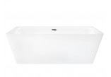 Badewanne freistehend zur Wandmontage z szeroką krawędzią Corsan ISEO , 160x74cm, korek klik-klak weiß, weiß